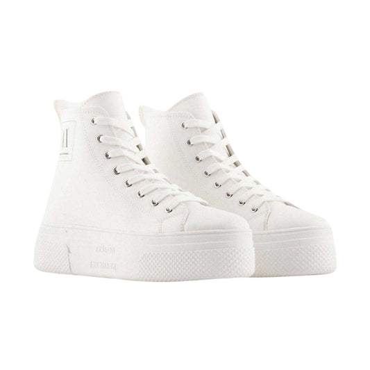 Off White - Front - Armani Exchange Womens-Ladies Leather High Top Trainers