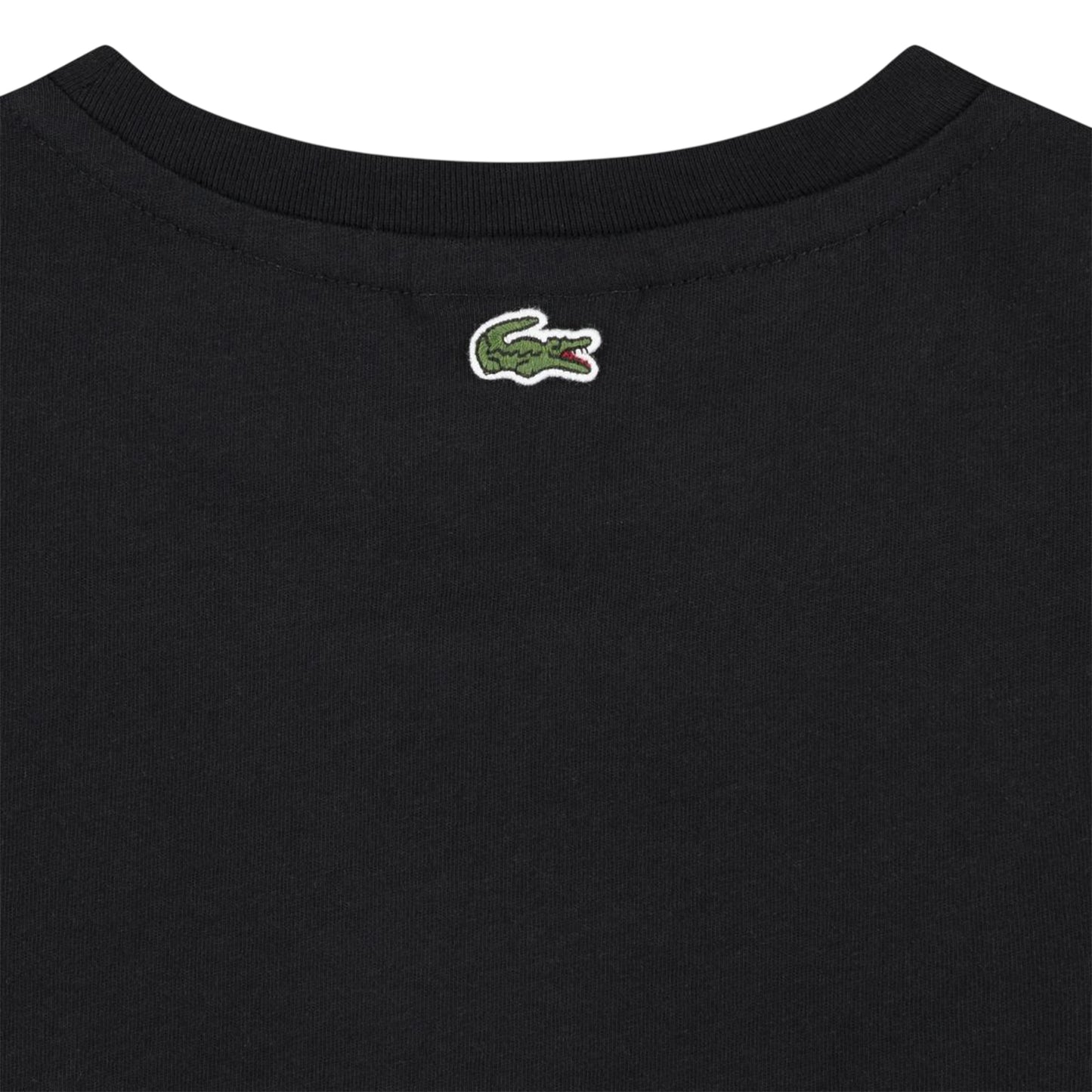 Black - Side - Lacoste Childrens-Kids Puffy Logo Regular T-Shirt