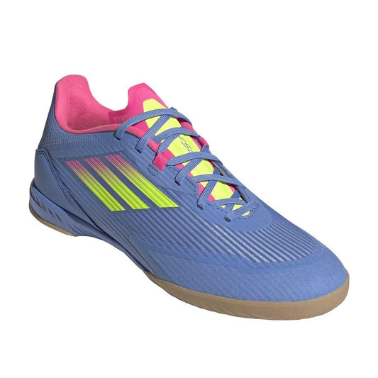 Blue-Lemon - Front - Adidas Mens F50 Indoor Football Shoes