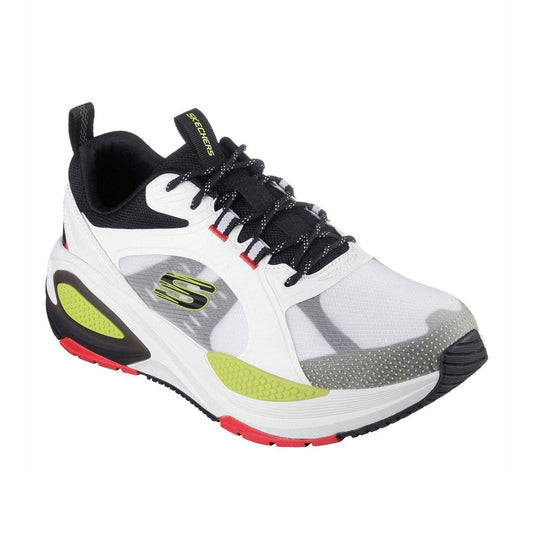 White-Green-Black - Front - Skechers Mens Mono Mesh Trainers