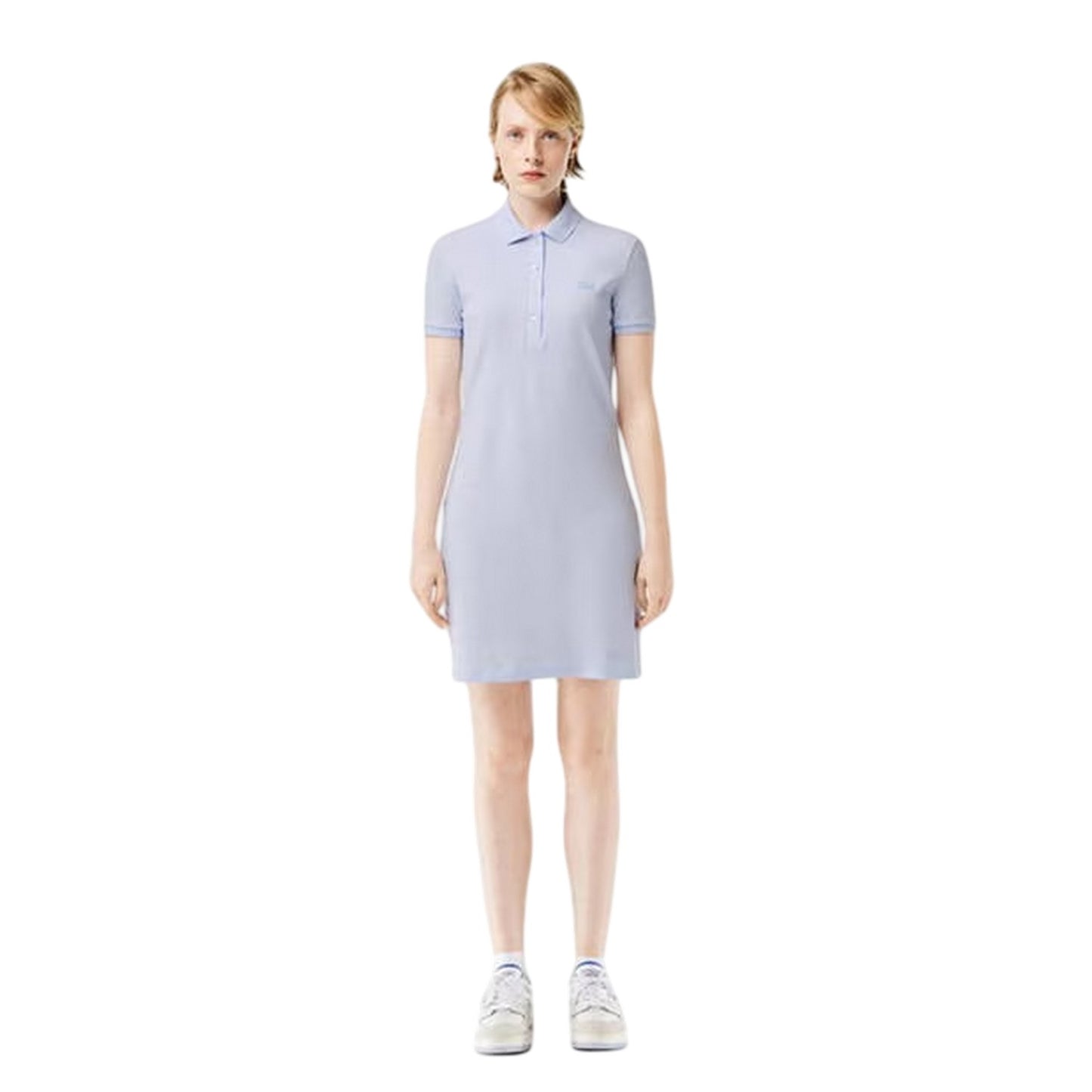 Light Blue - Lifestyle - Lacoste Womens-Ladies Collared Polo Shirt Dress