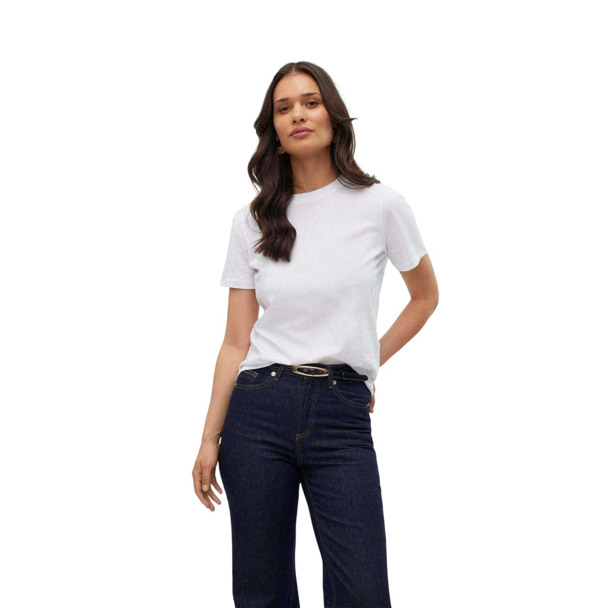 Bright White - Lifestyle - Vero Moda Womens-Ladies Paulina Regular Short-Sleeved T-Shirt
