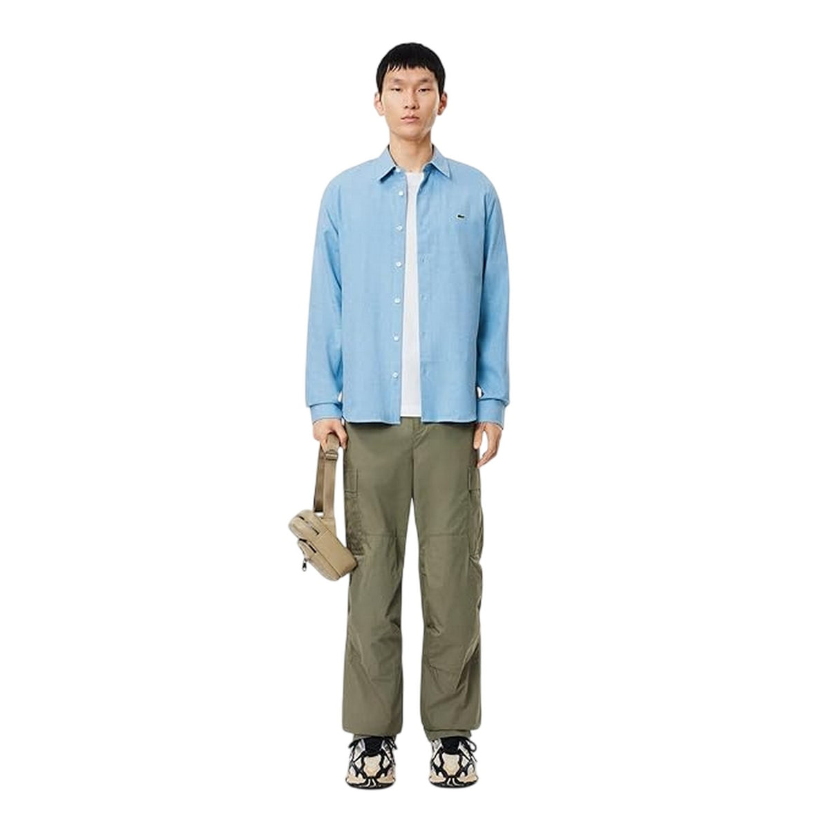 Pastel Cornflour Blue - Lifestyle - Lacoste Mens Regular Long-Sleeved Shirt