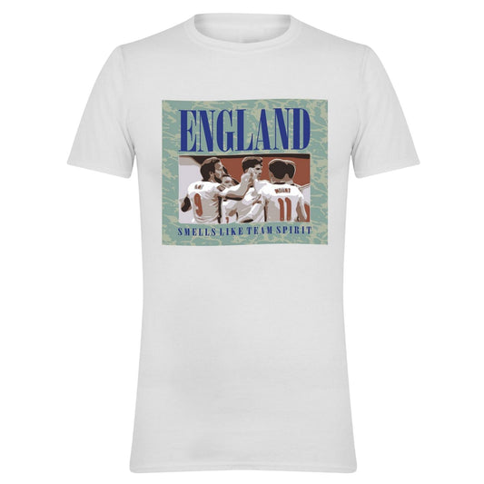 White - Front - AWD Mens Smells Like Team Spirit England T-Shirt