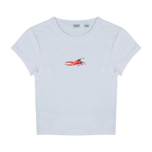 Chili Pepper - Front - Jack Wills Womens-Ladies Chili Pepper Fitted Crop Top