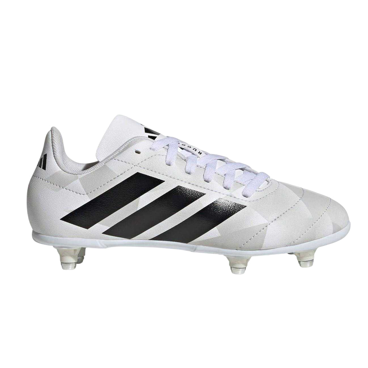 White-Black - Lifestyle - Adidas Childrens-Kids Soft Ground Rugby Boots