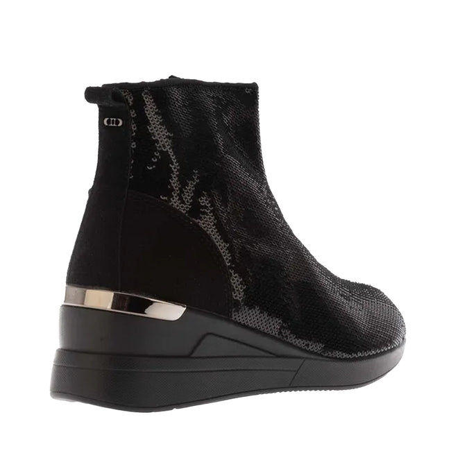 Black - Lifestyle - Dune London Womens-Ladies Effecting Sequins Wedge Boots