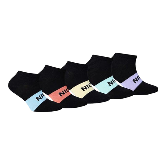 Black-Multicoloured - Front - Nicce Childrens-Kids Colour Block Socks (Pack of 5)