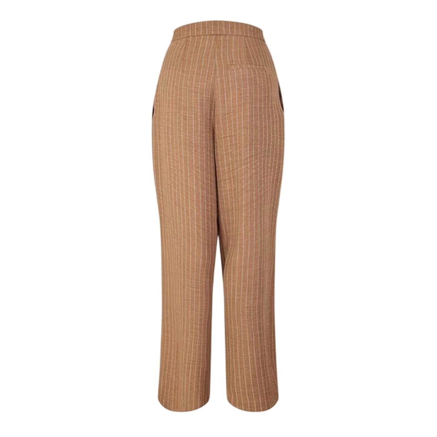 Camel - Back - Biba Womens-Ladies Vertical Stripe Wide Leg Trousers