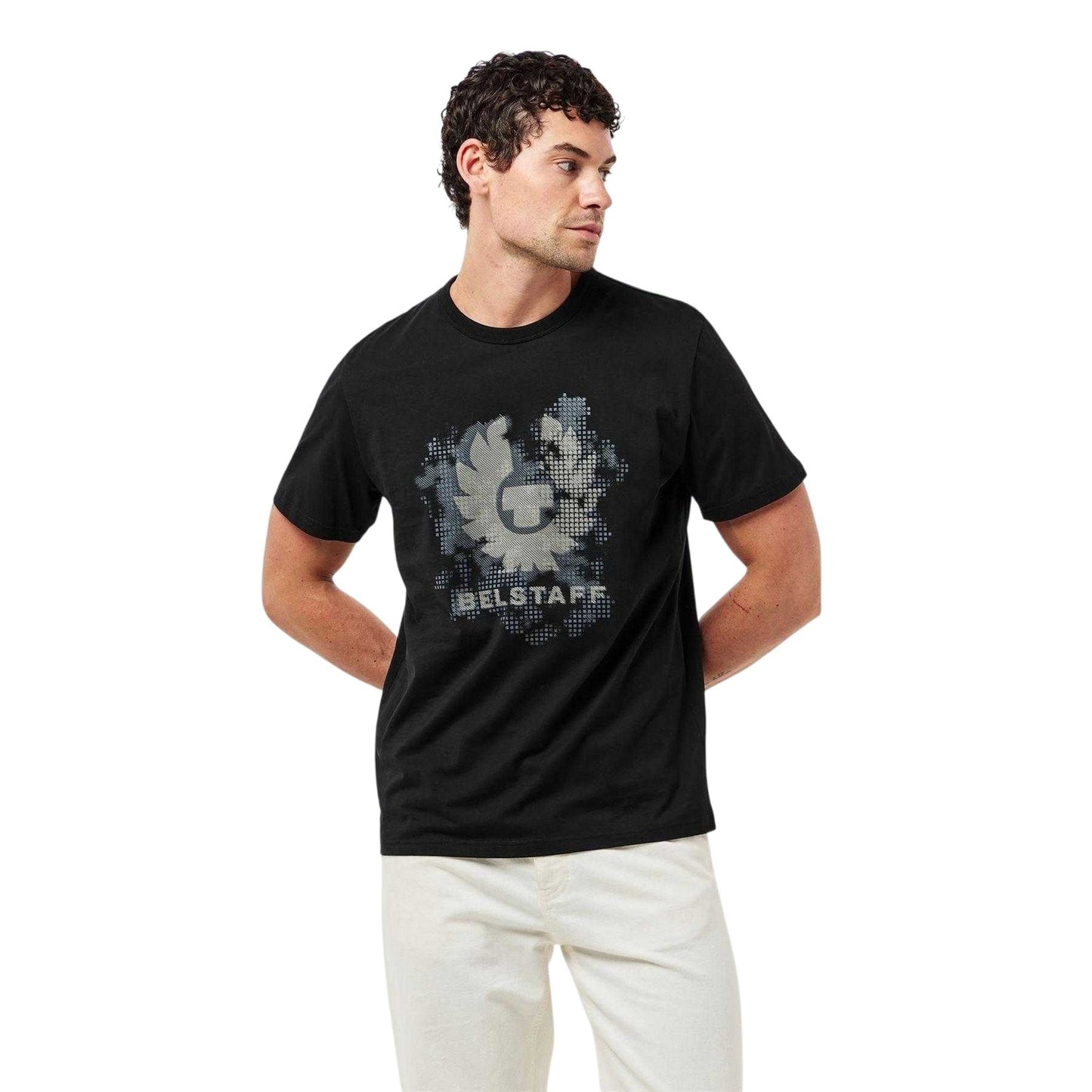 Black - Side - Belstaff Mens Pheonix Regular Short-Sleeved T-Shirt