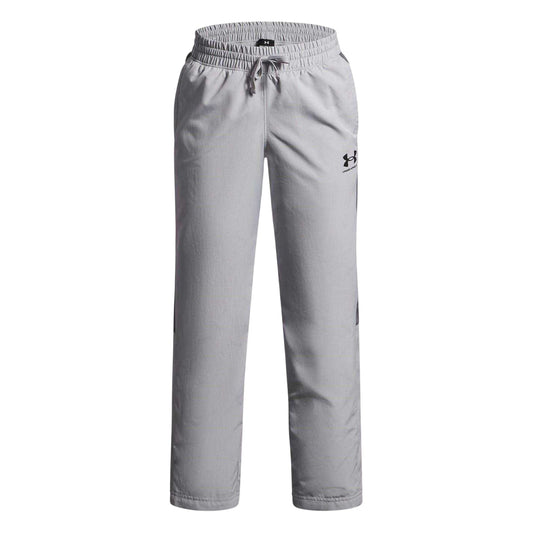 Grey - Front - Under Armour Boys Rival Woven Jogging Bottoms