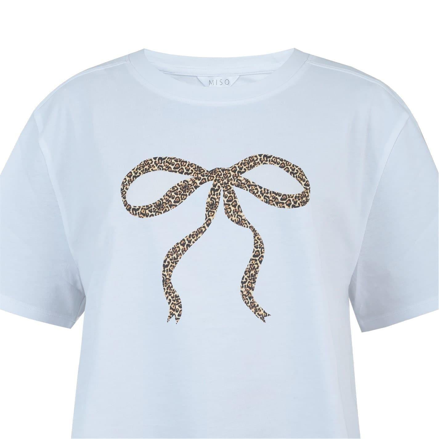 Sky Blue - Side - Miso Womens-Ladies Bow Oversized T-Shirt