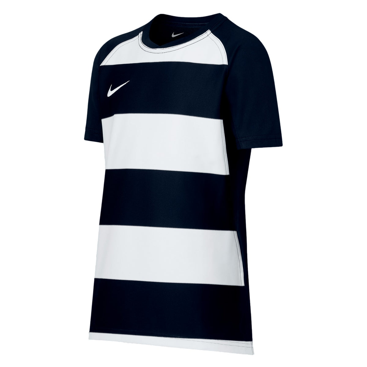Obsidian Blue-White - Side - Nike Childrens-Kids Crew Neck Rugby Jersey