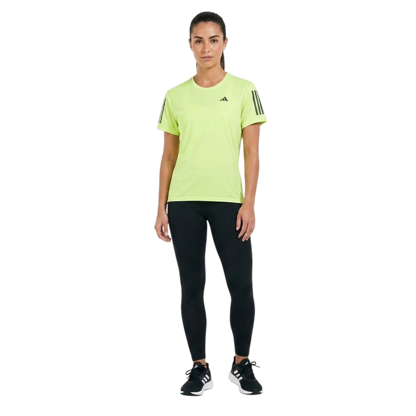 Lemon - Side - Adidas Womens-Ladies Own The Run Jersey Crew Neck T-Shirt