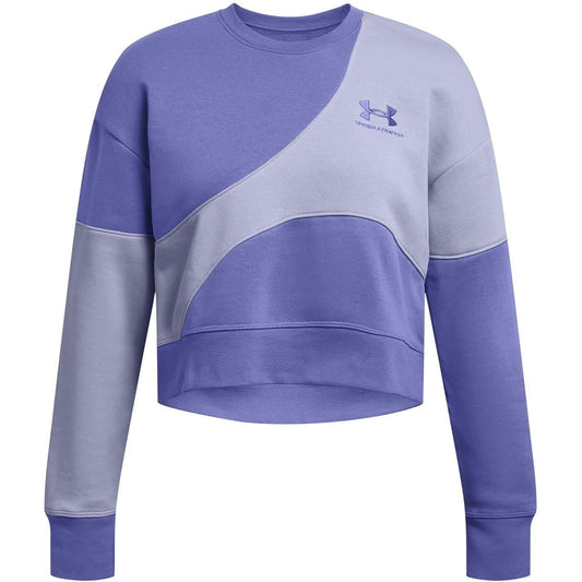 Purple - Front - Under Armour Womens-Ladies Crew Neck Crop Sweatshirt
