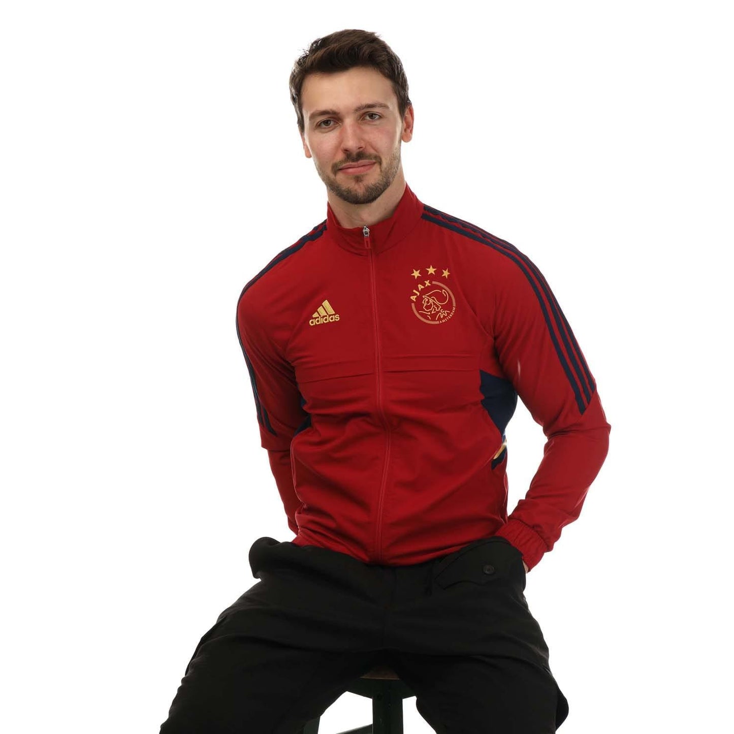Red - Lifestyle - Adidas Mens 2022-23 Pre Match Ajax Amsterdam Jacket