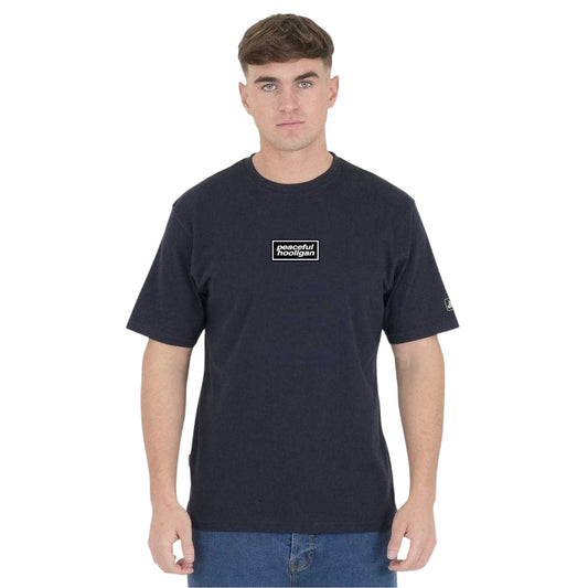 Navy - Front - Peaceful Hooligan Mens Microbox Regular T-Shirt