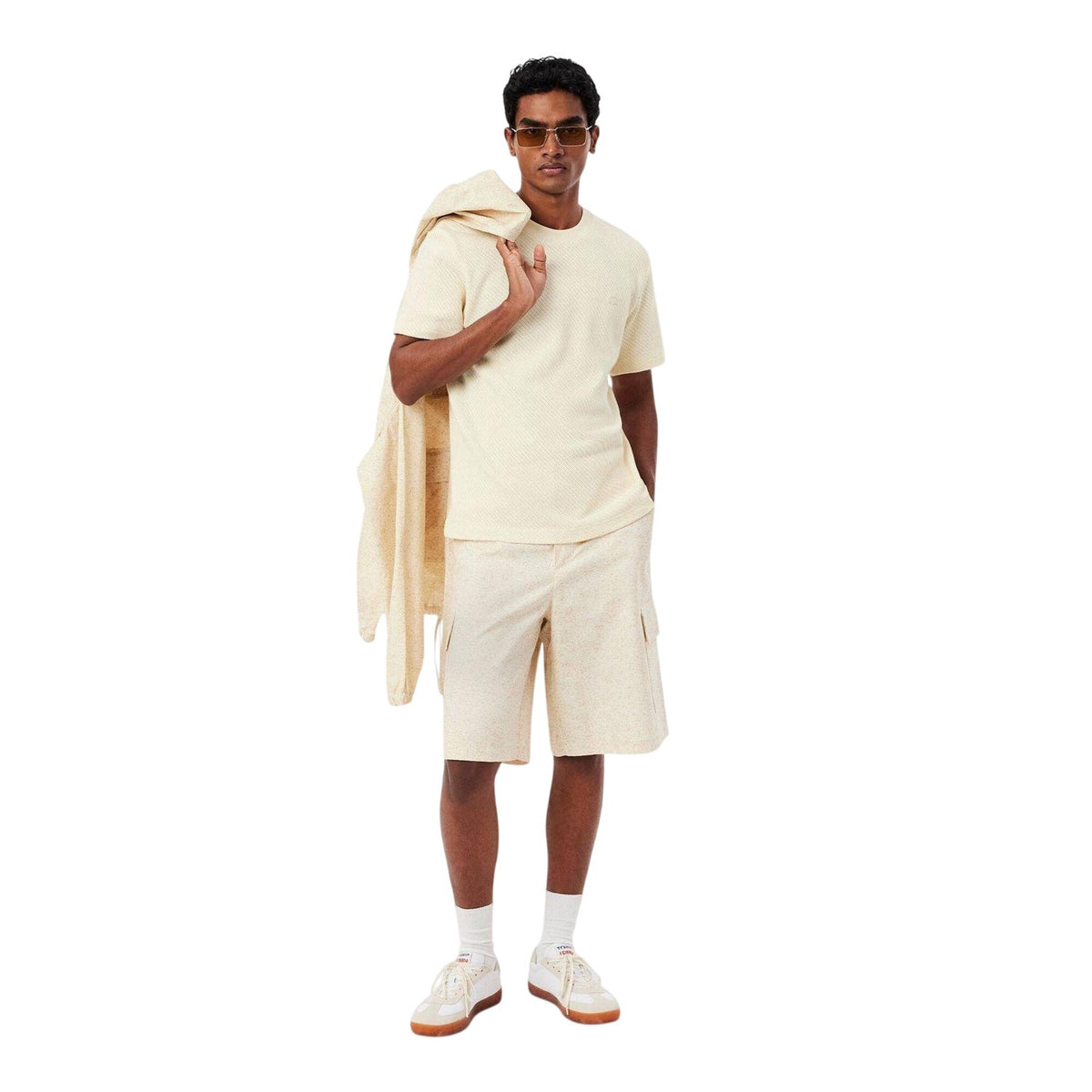Cream - Lifestyle - Lacoste Mens Lacy Woven T-Shirt
