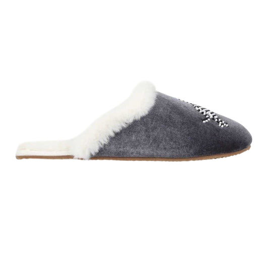 White-Black - Front - Biba Womens-Ladies Beaded Mule Slippers