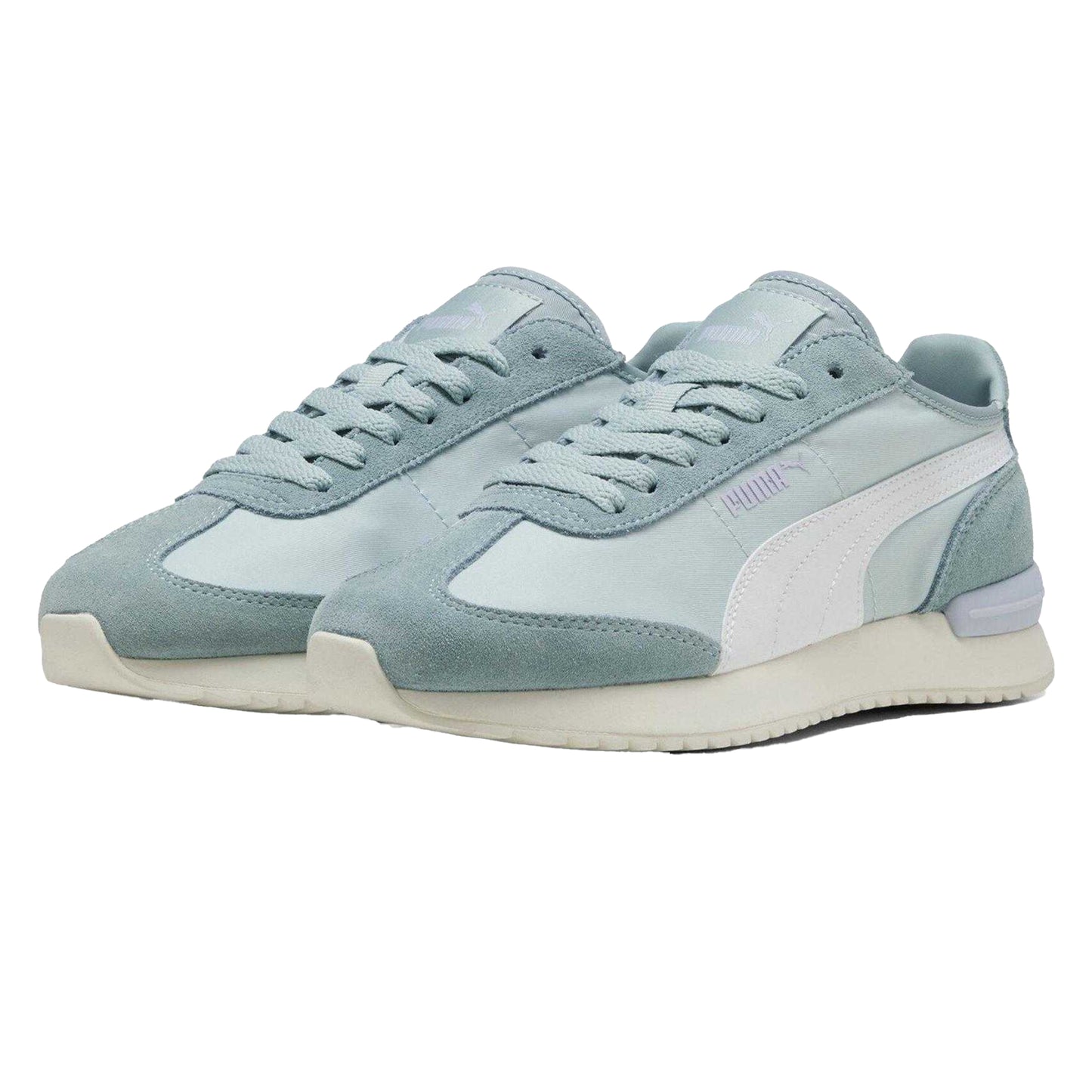 Blue-White - Close up - Puma Unisex Adult R78 Wind Leather Trainers