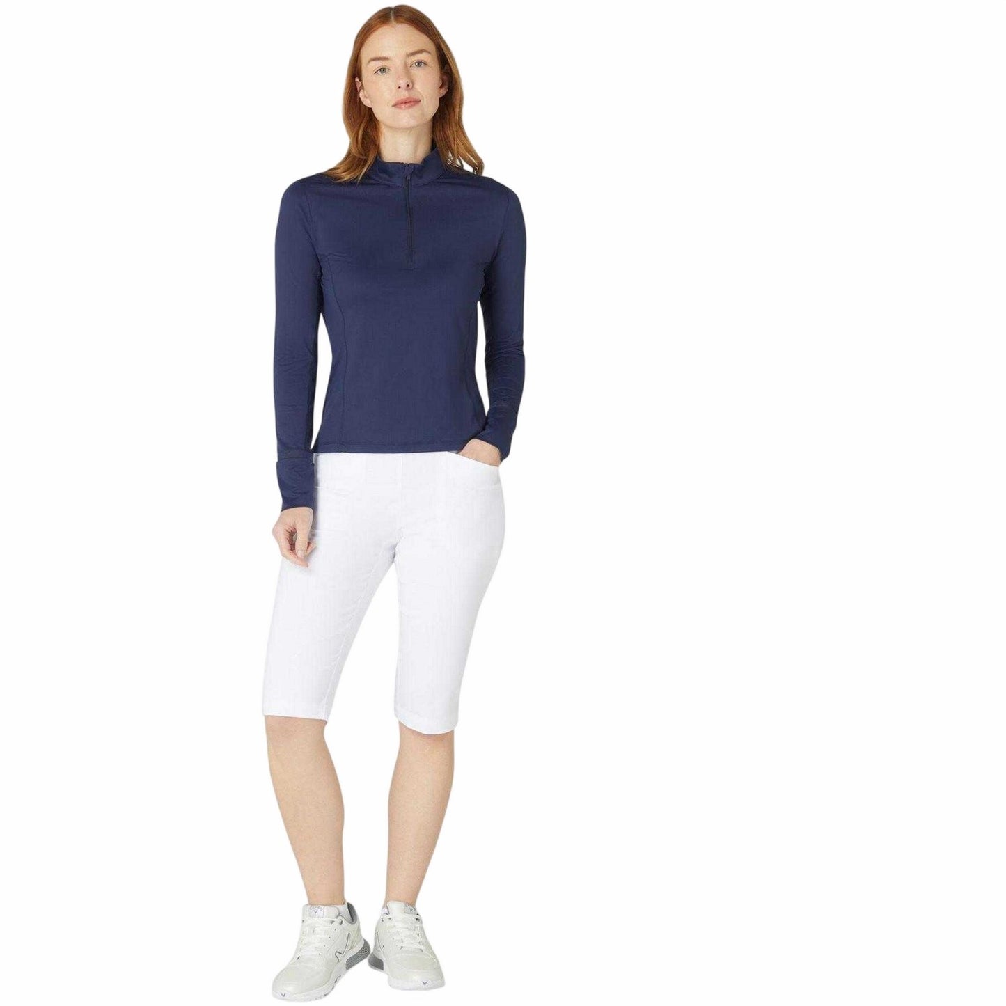Peacoat - Side - Callaway Womens-Ladies Regular Long-Sleeved Golf Top