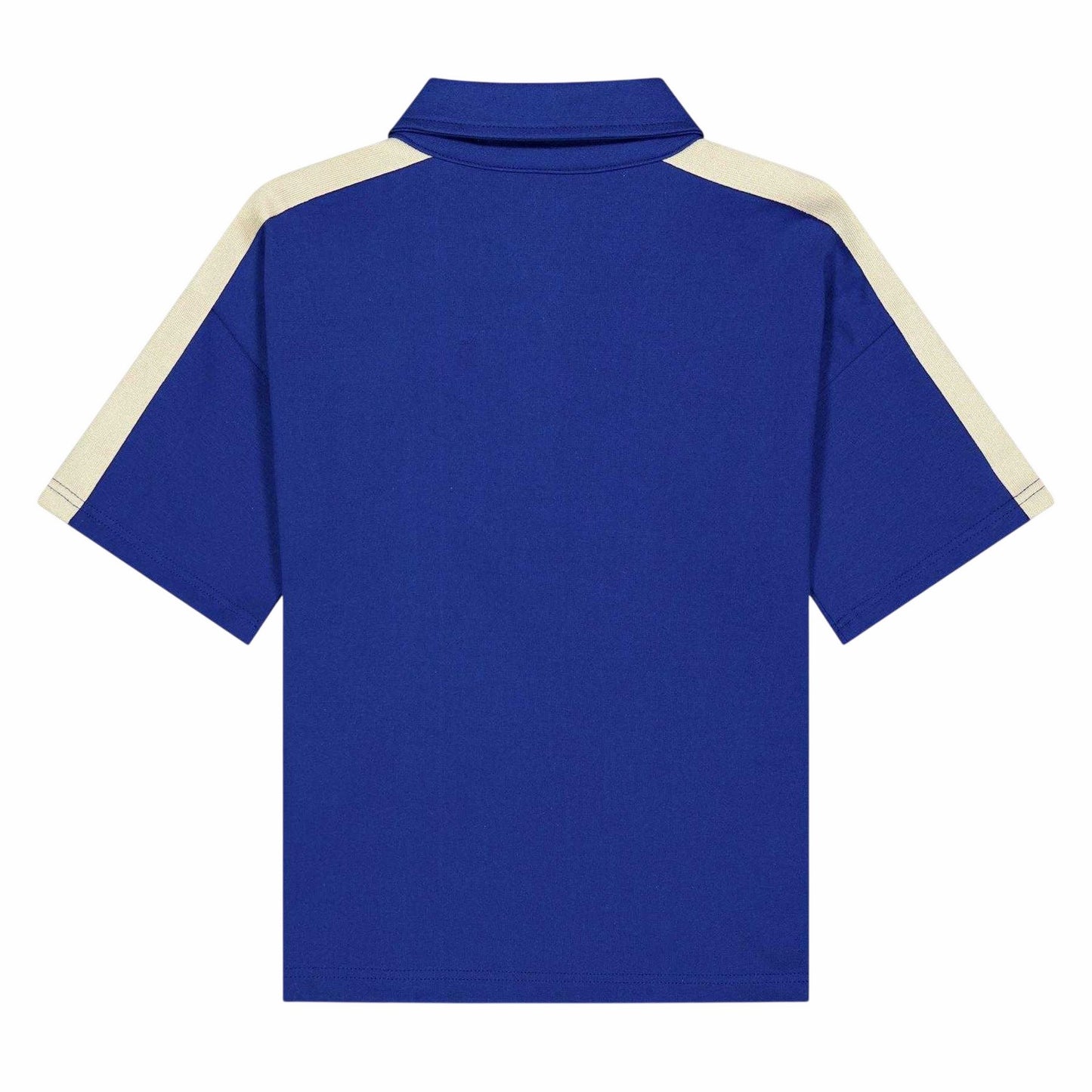 Blue - Back - Palm Angels Childrens-Kids Track Logo Woven Stretch Polo Shirt