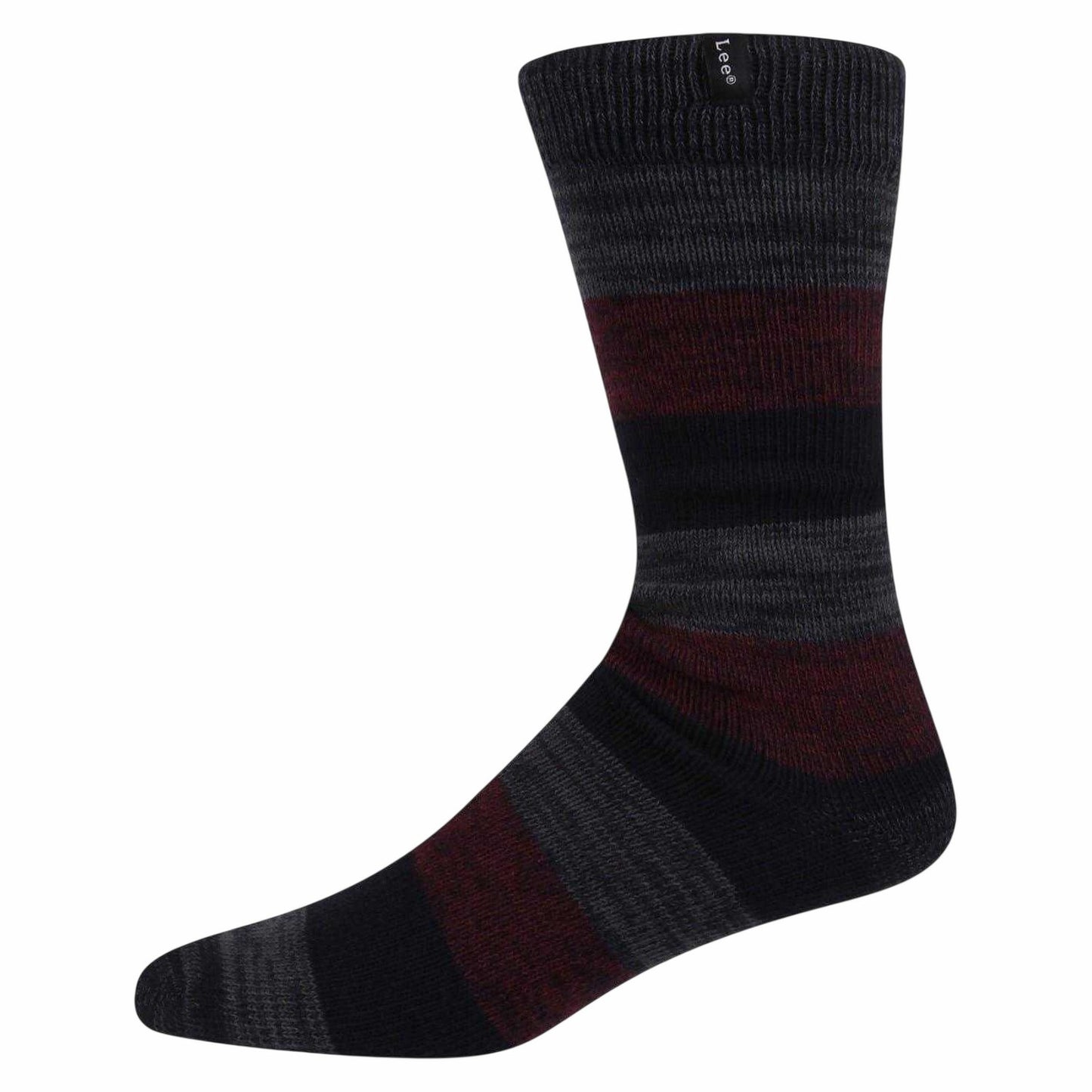 Grey-Cobalt Blue-Maroon - Side - Lee Mens Colour Block Crew Socks (Pack of 2)