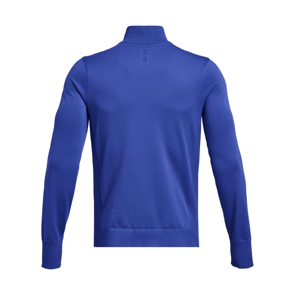 Blue - Back - Under Armour Mens IntelliKnit Half Zip Running Top