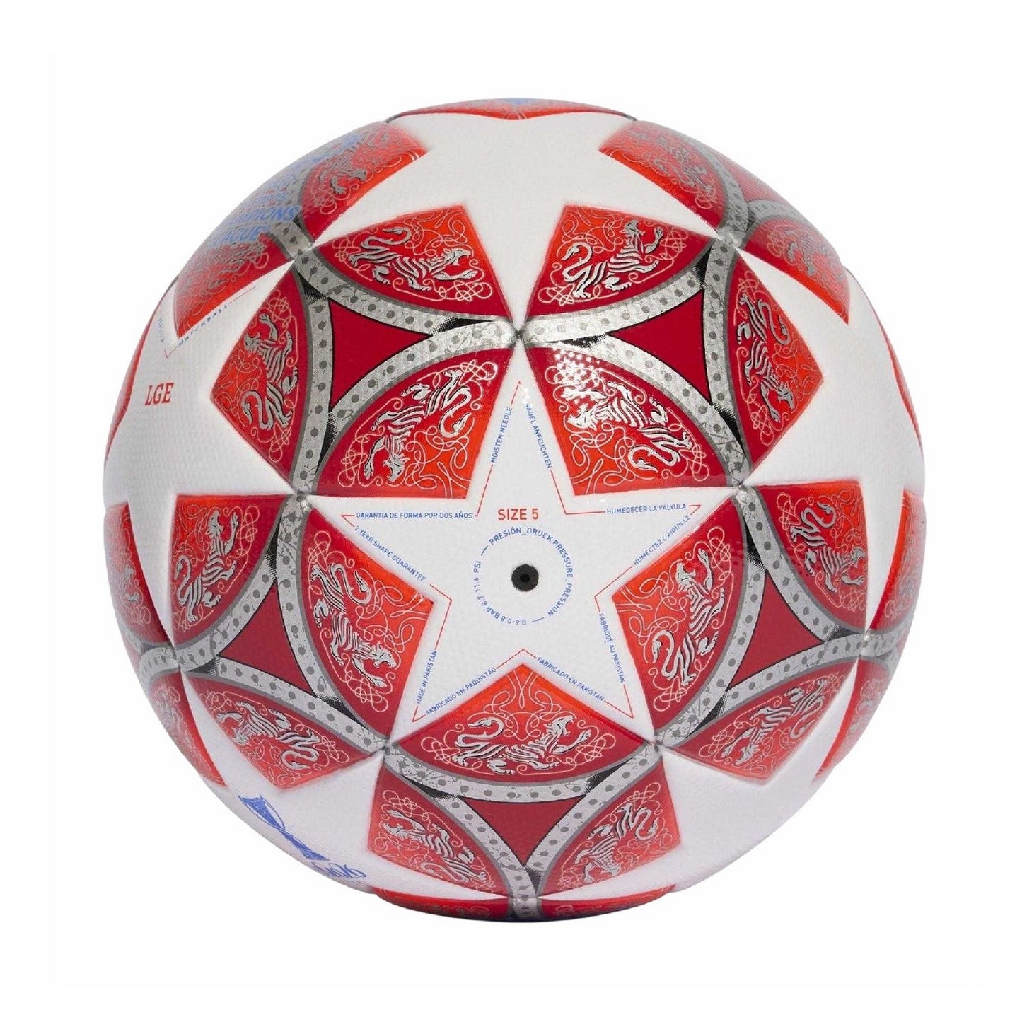 White-Red - Back - Adidas Womens-Ladies UEFA Champions League Football
