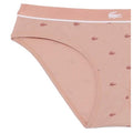 Pink - Back - Lacoste Womens-Ladies All Over Logo Cotton Stretch Briefs