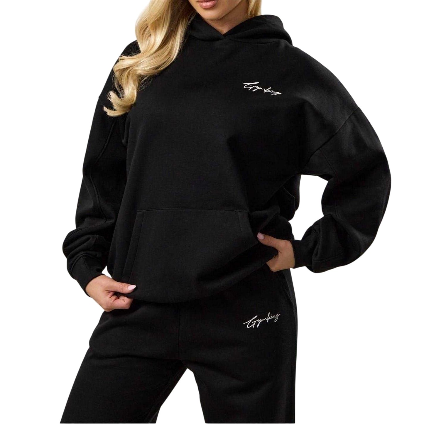 Black - Lifestyle - Gym King Unisex Adult Graphic Oversized Hoodie