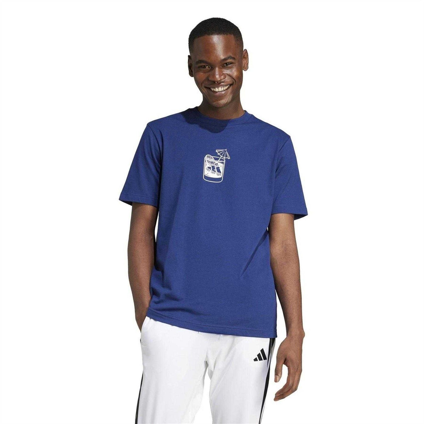 Blue - Back - Adidas Mens Drink Logo T-Shirt