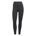 Grey - Front - Adidas Womens-Ladies Luxe Studio Yoga 7-8 Leggings