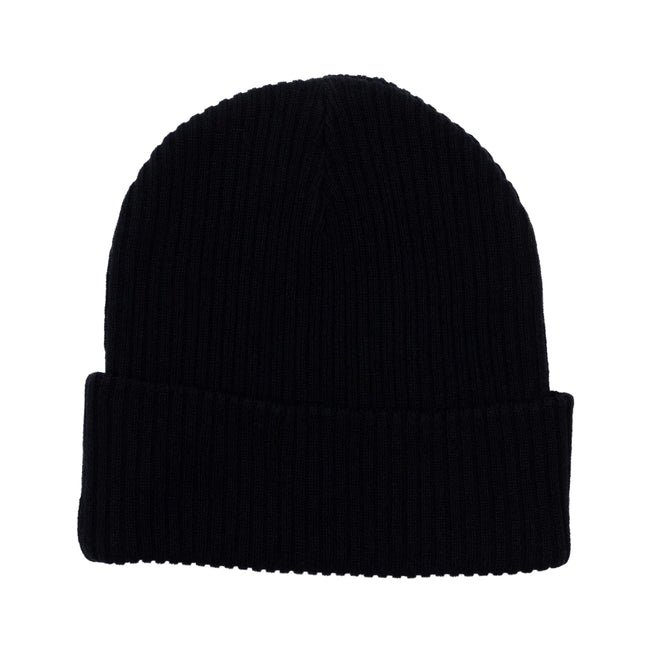 Black - Back - SikSilk Core Embroidered Logo Beanie