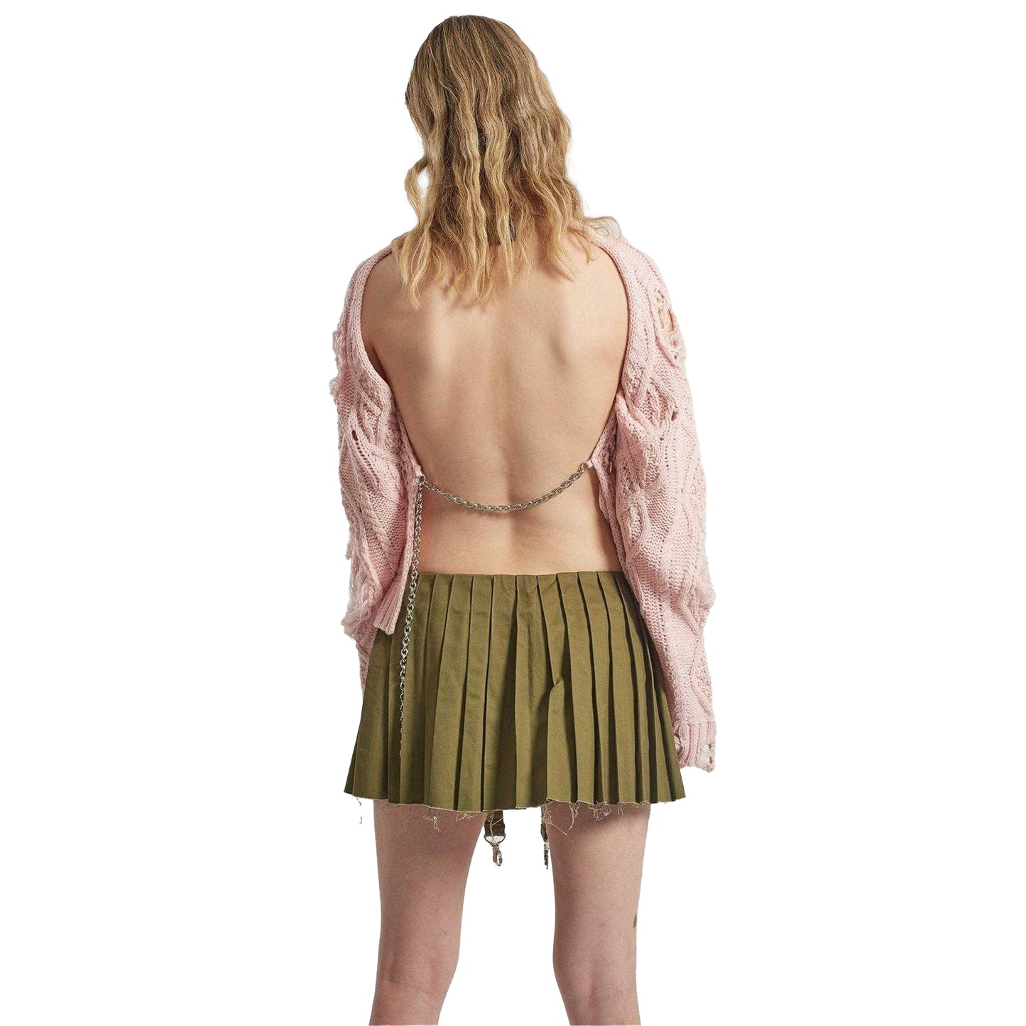 Pink - Back - The Ragged Priest Womens-Ladies Disciple Cable Knit Maxi Dress