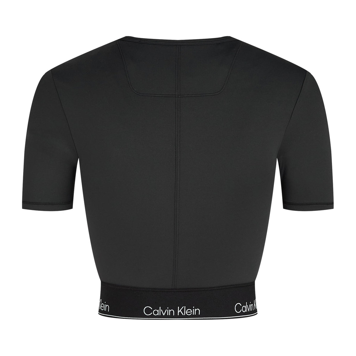 Black - Back - Calvin Klein Womens-Ladies Slim Crop T-Shirt