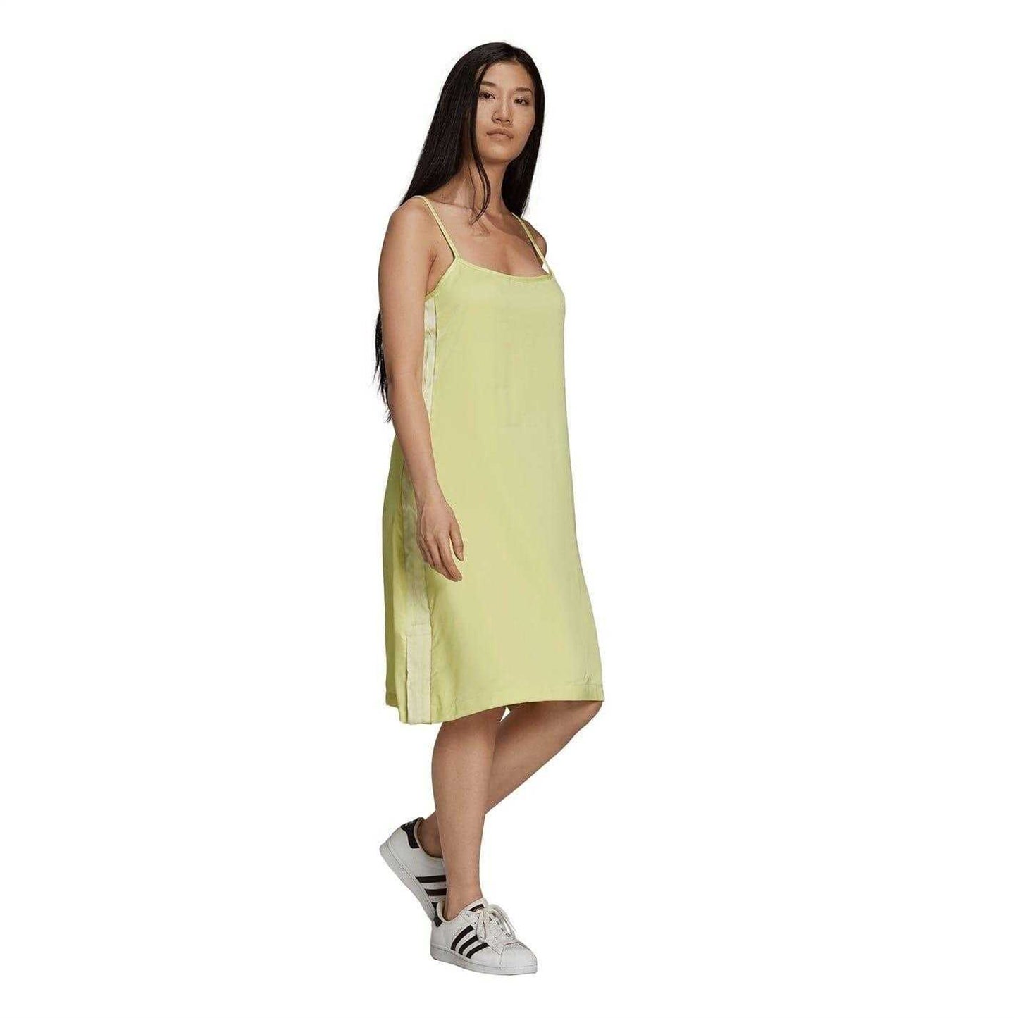 Green - Lifestyle - Adidas Womens-Ladies Originals Square Neck Slip Dress
