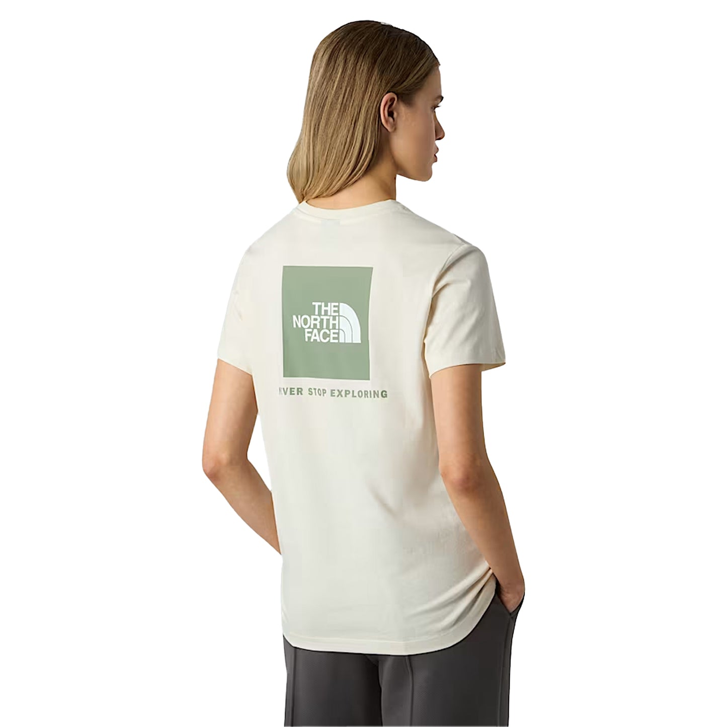 White-Slate Grey - Lifestyle - The North Face Womens-Ladies Never Stop Exploring Crew Neck T-Shirt