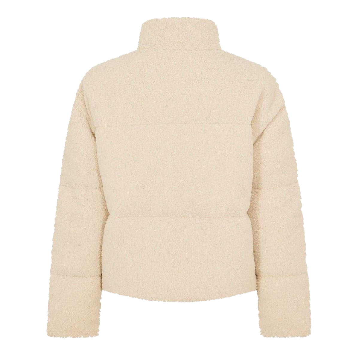 Cream - Back - USA Pro Womens-Ladies Borg Puffer Jacket