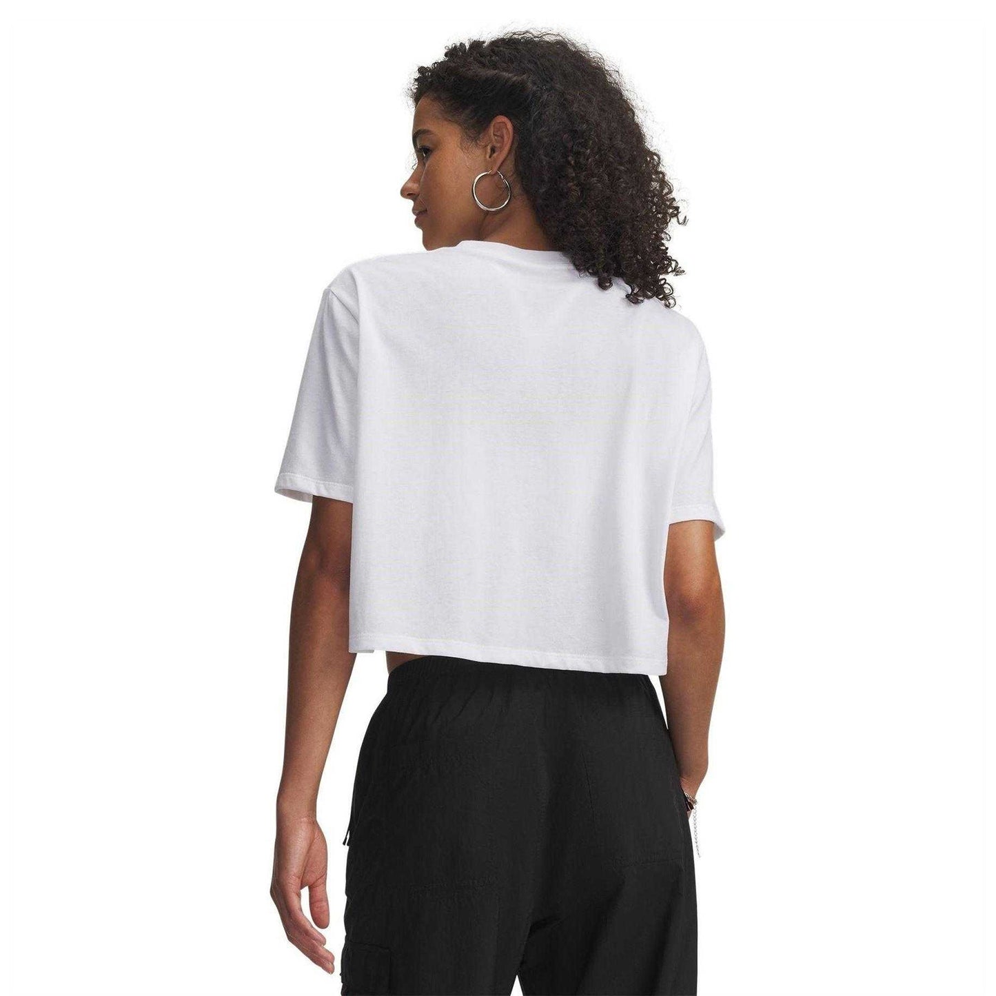 White - Back - Under Armour Womens-Ladies Embellished Crop T-Shirt