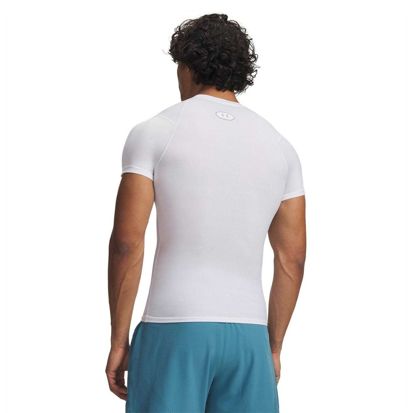 White - Back - Under Armour Mens HeatGear Compression Base Layer Top