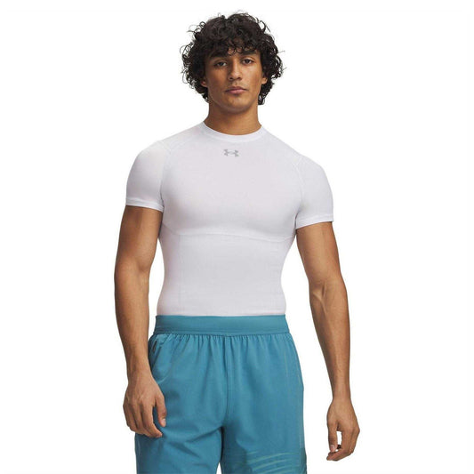 White - Front - Under Armour Mens HeatGear Compression Base Layer Top