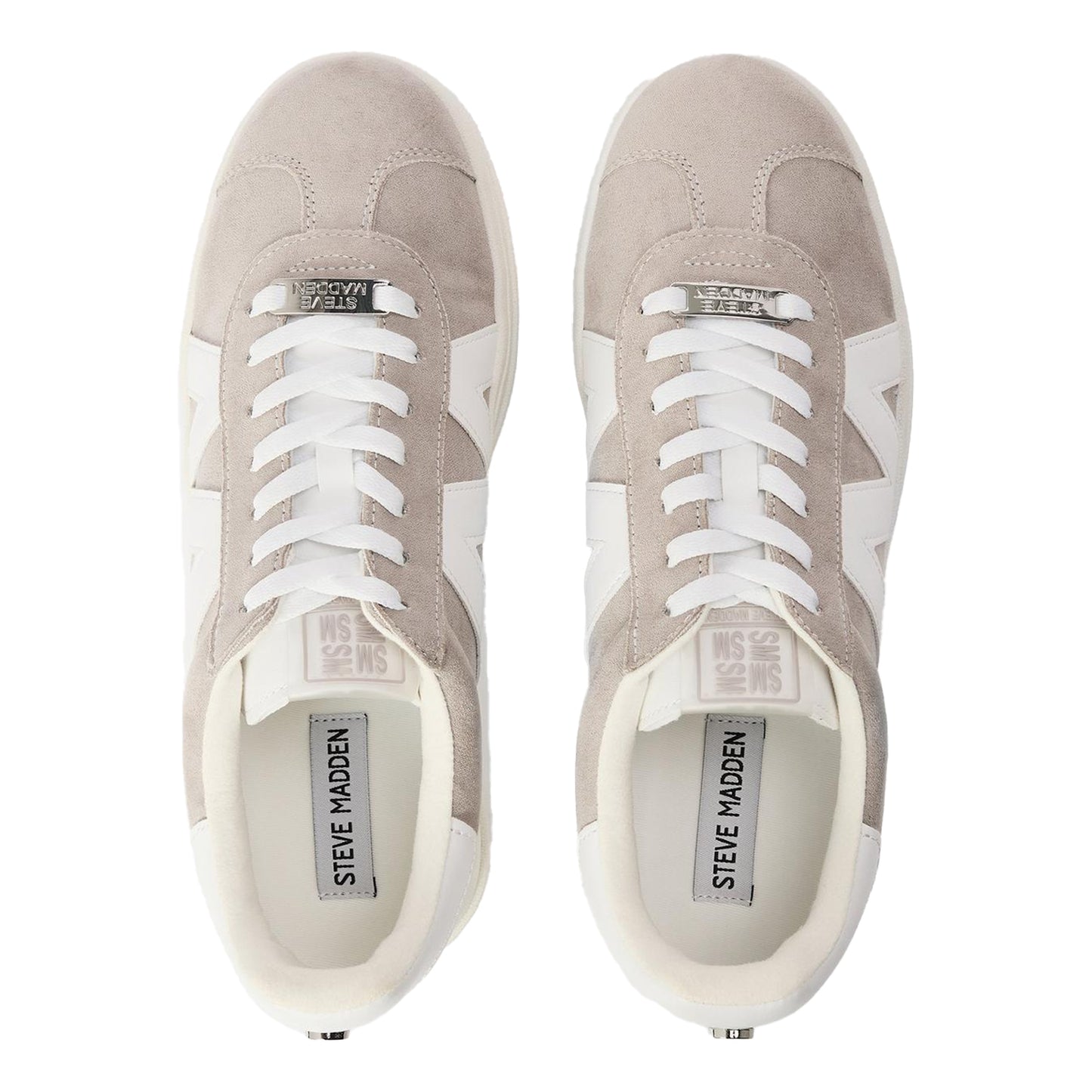 Grey - Side - Steve Madden Womens-Ladies Opponent Leather Trainers