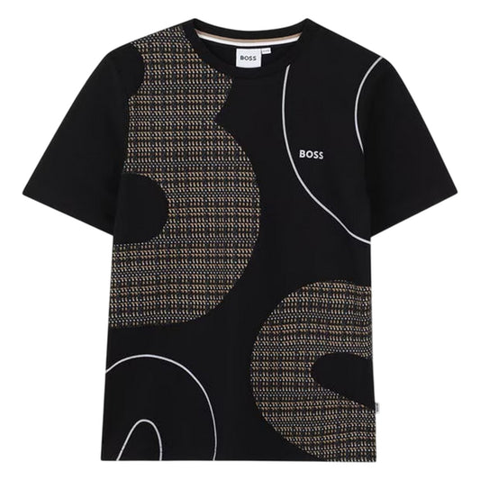 Black - Front - Boss Childrens-Kids Graphic T-Shirt