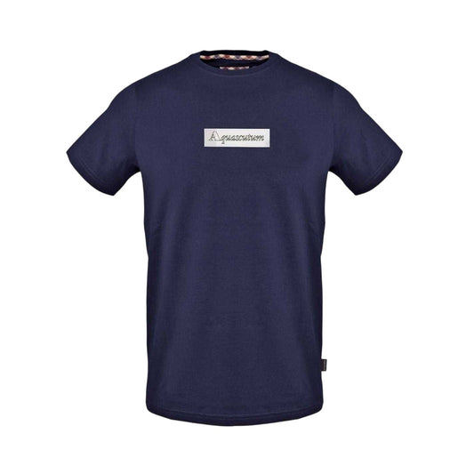Navy - Front - Aquascutum Mens Crew Neck T-Shirt