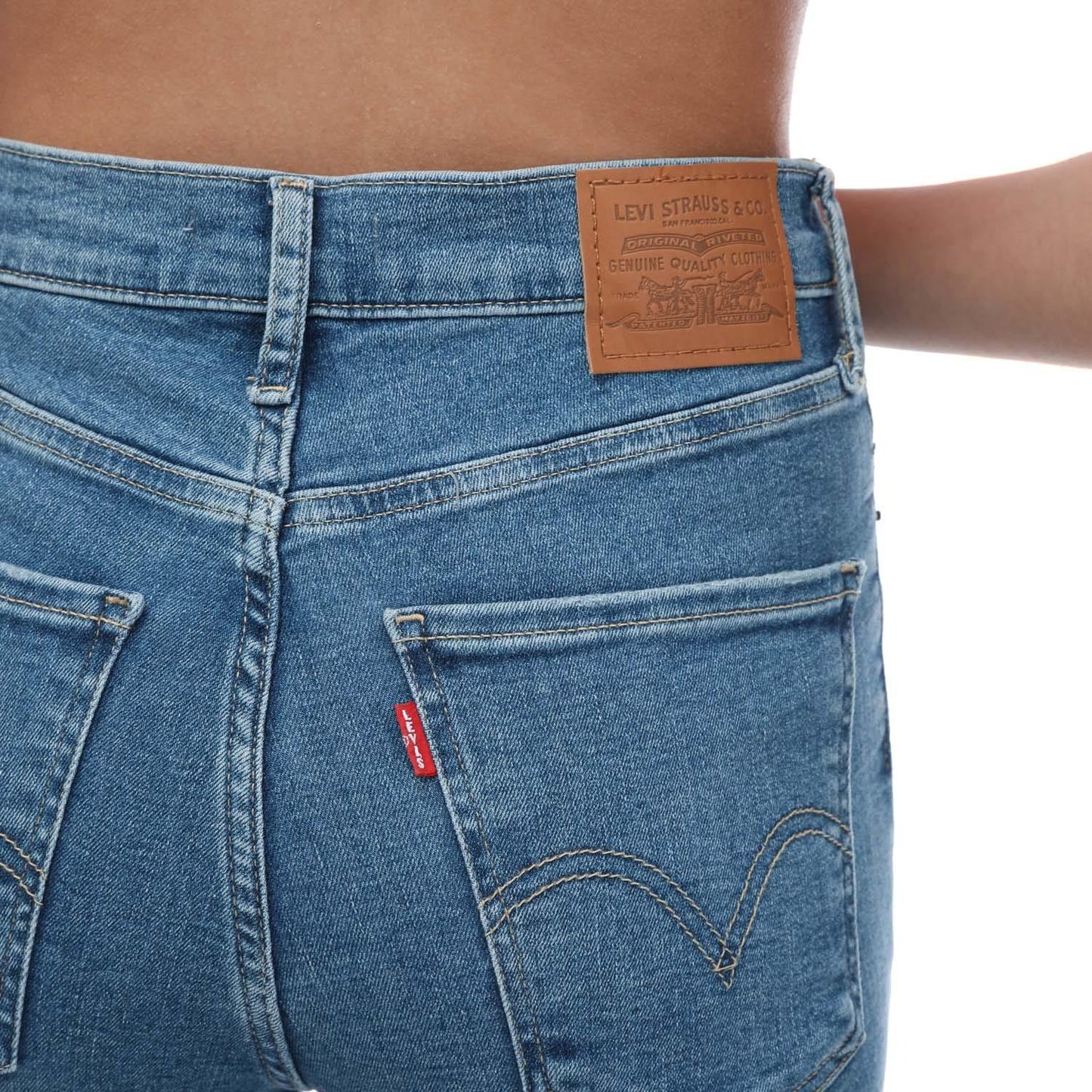 Denim - Side - Levis Womens-Ladies Mile High Super Skinny Jeans