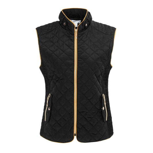 Black - Front - Miso Womens-Ladies Quilted Gilet