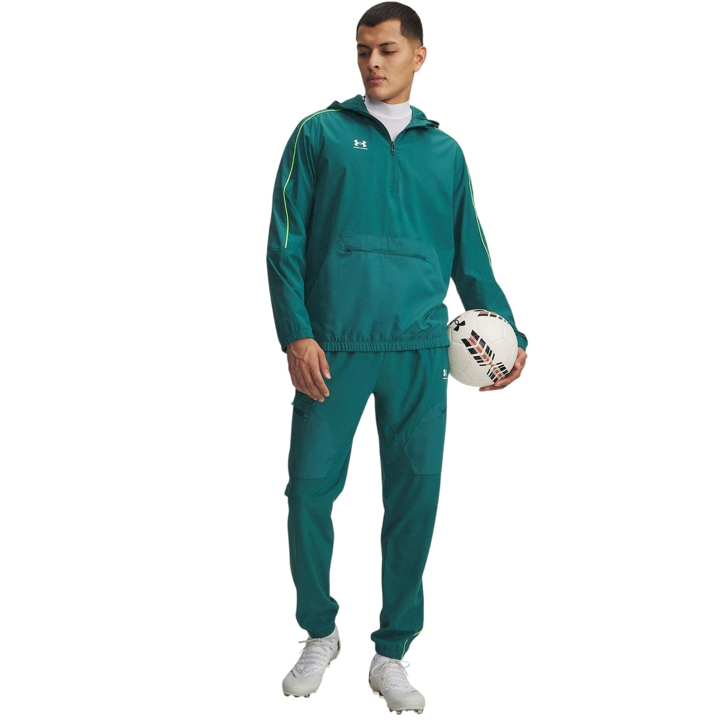 Green-White - Side - Under Armour Mens Performance Jogging Bottoms