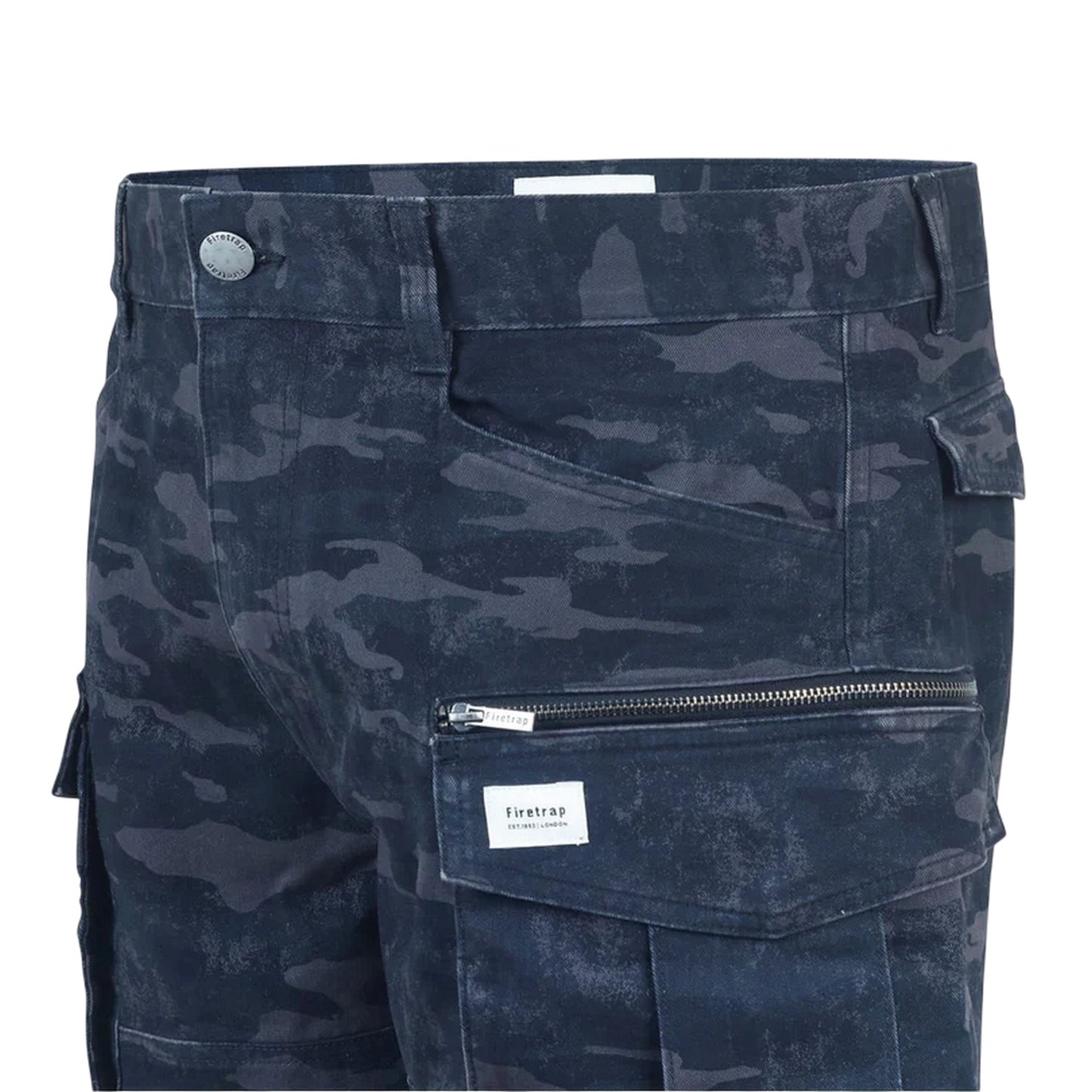 Black Camo - Side - Firetrap Mens Logo Regular Shorts