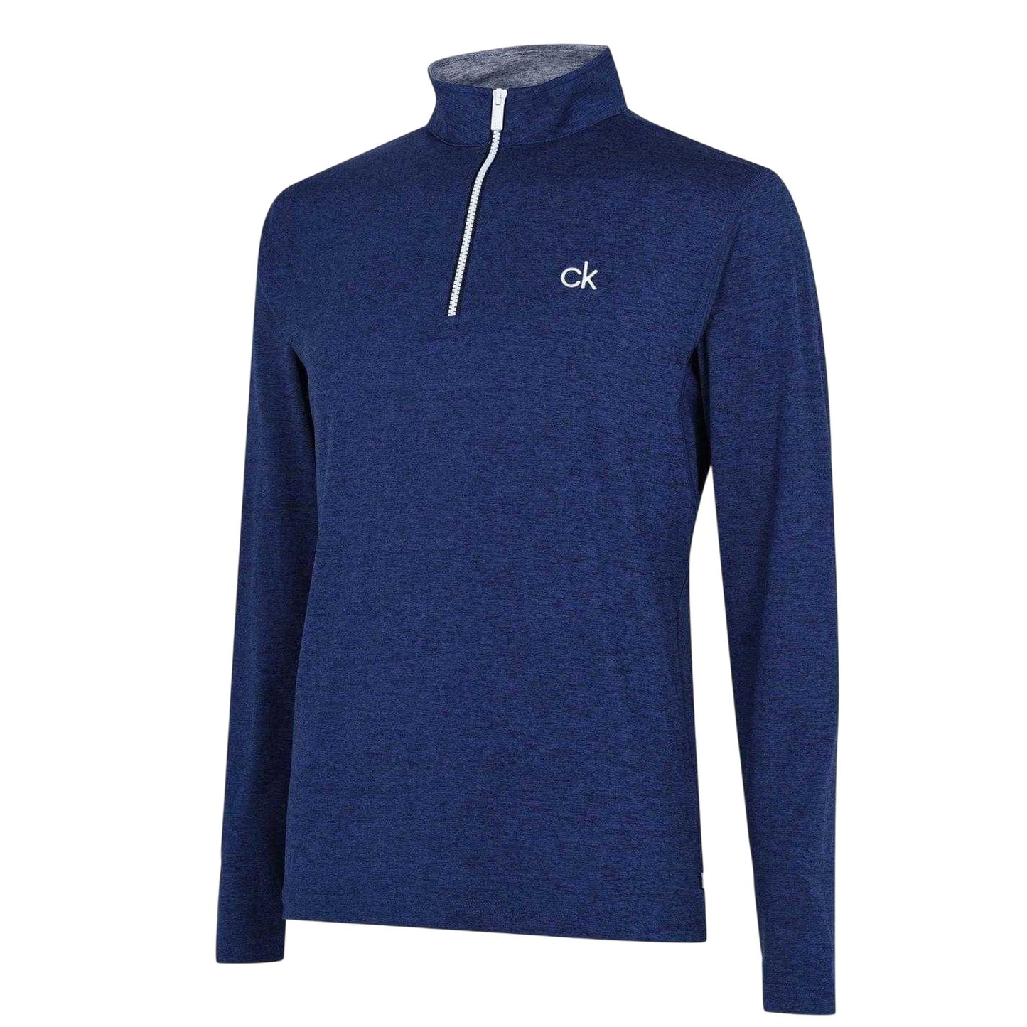 Navy Marl - Side - Calvin Klein Mens Albany Half Zip Golf Sweatshirt